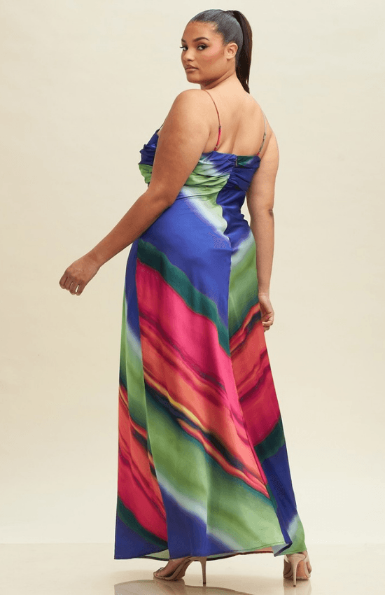 Kaliah Plus Size Sleeveless Slit Maxi Dress