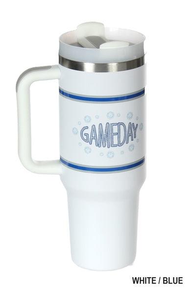 Game Day Stainless Stell Tumbler With 2 Traw's