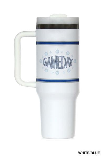 Game Day Stainless Stell Tumbler With 2 Traw's