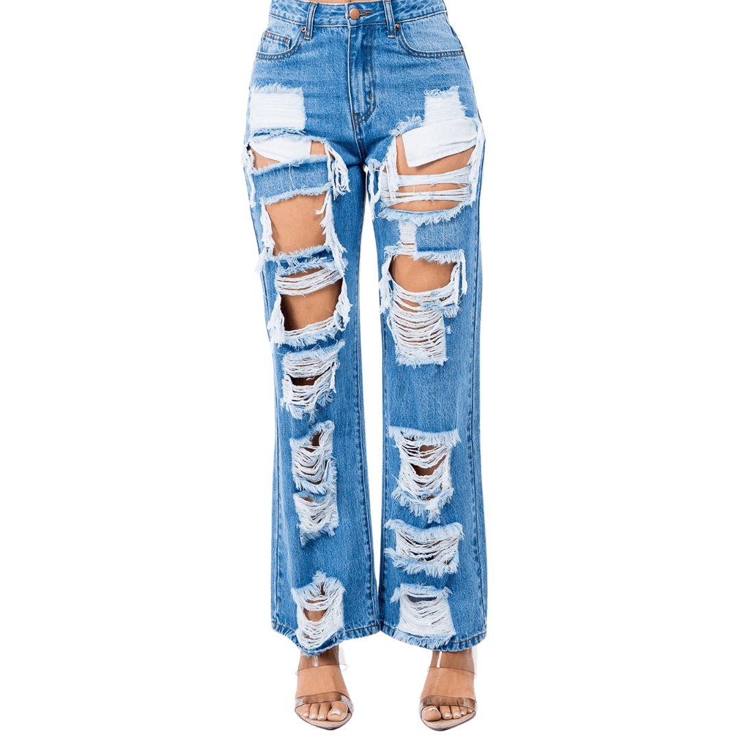 Kailyn High Waist Cut Out Wide Jeans