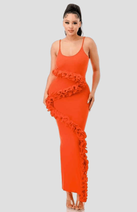 Lina Elegant Euphoria Maxi Dress-Orange