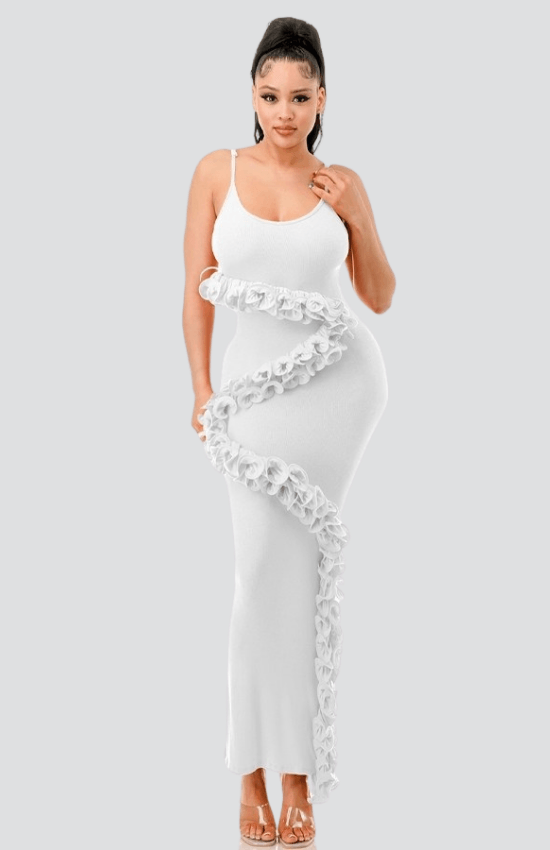 Lina Elegant Euphoria Maxi Dress-White