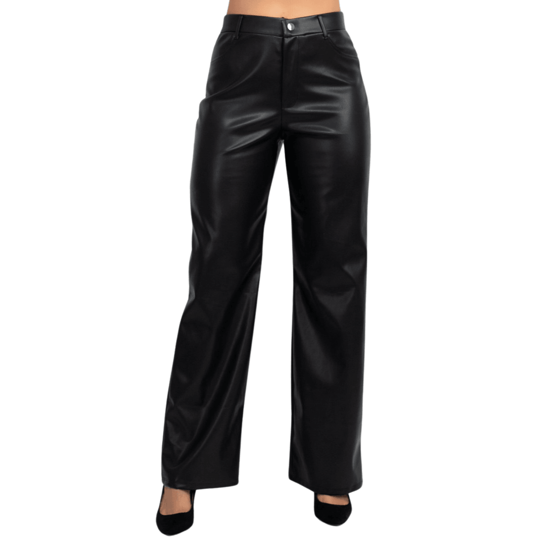 Lina Faux Leather Mid-Rise Pants womenswear