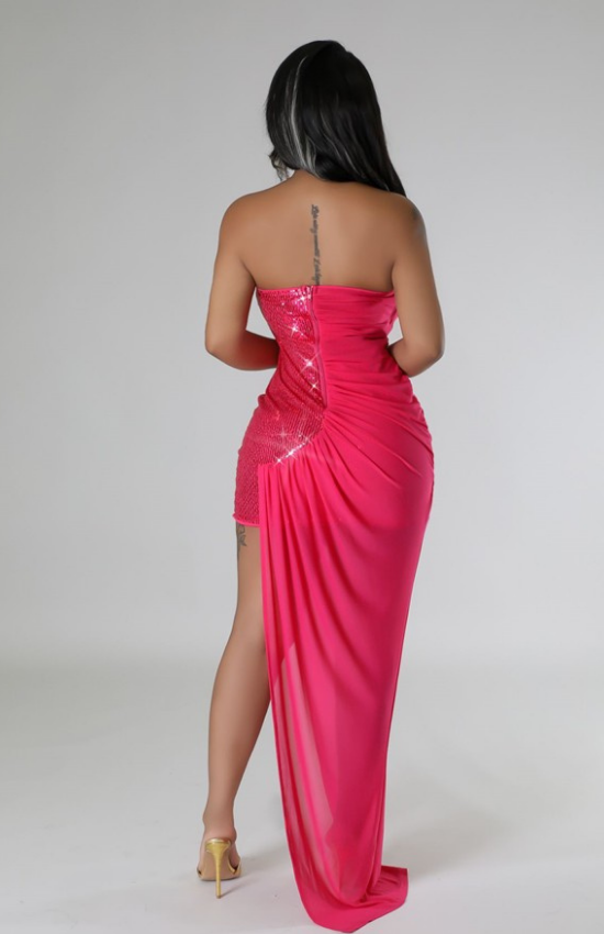 Marlia Tube Sweetheart Neckline Sequin Semi-Stretch Dress