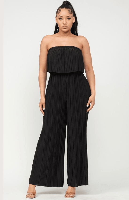 Gina Corsette Pleated Off Shoulder Jumpsuit