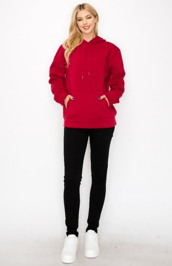 Sara Basic Fleeced Pullover Hoodie for women