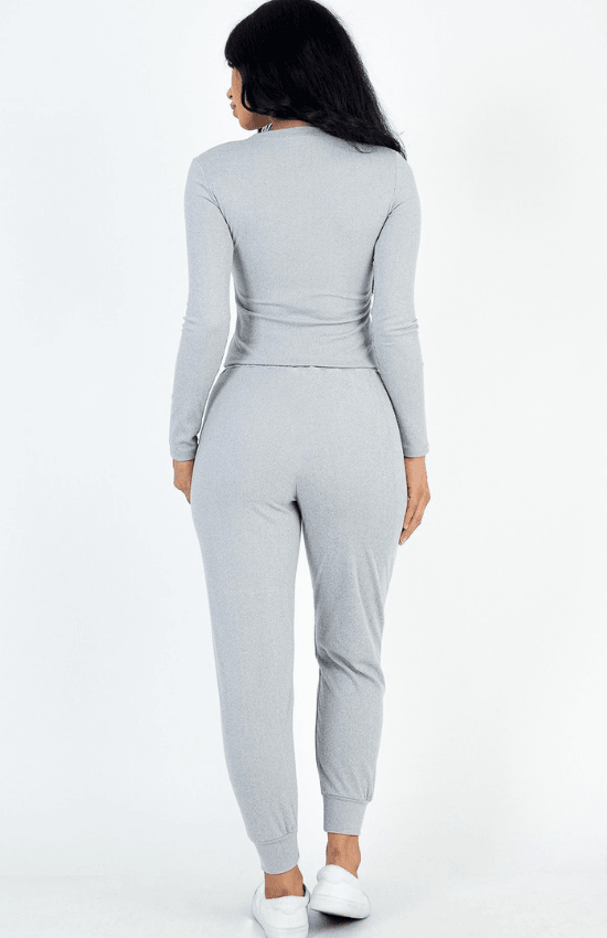 Sara Ribbed Sweatshirt Joggers set for women