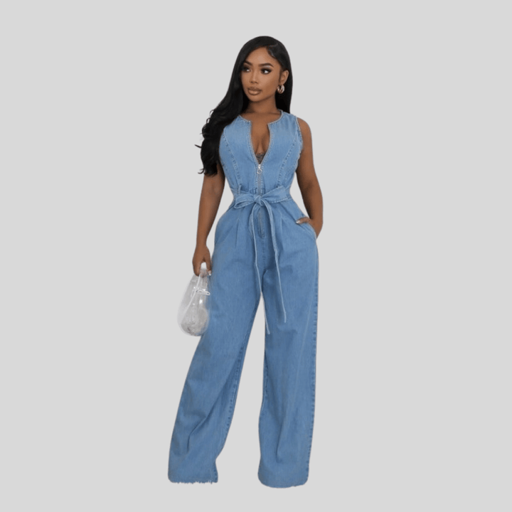 Alice Non-Stretch Denim Sleeveless Jumpsuit