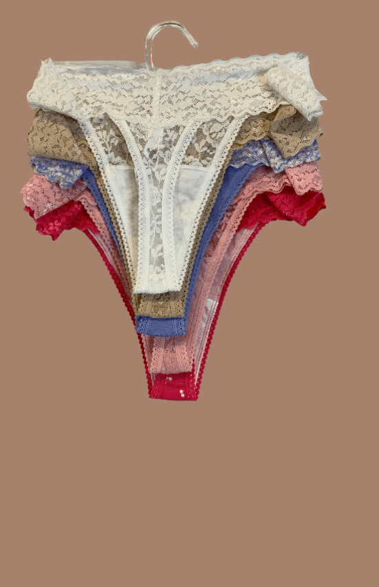 Saint Eve Cotton Lace Thong