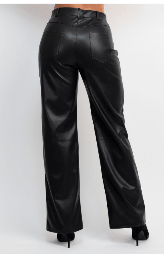 Lina Faux Leather Mid-Rise Pants womenswear