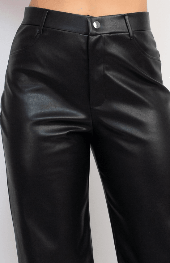 Lina Faux Leather Mid-Rise Pants womenswear