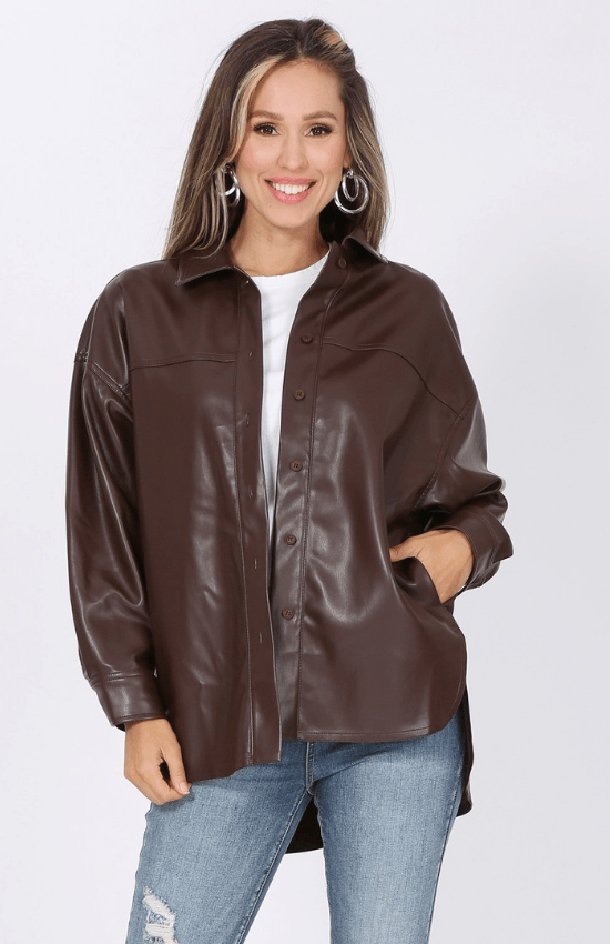 Kaliah Long Sleeves Pleather Jacket womenswear