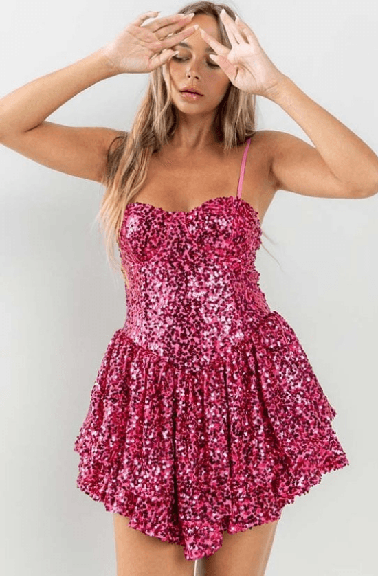 Megan Sleeveless Sequins Mini Dress womenswear