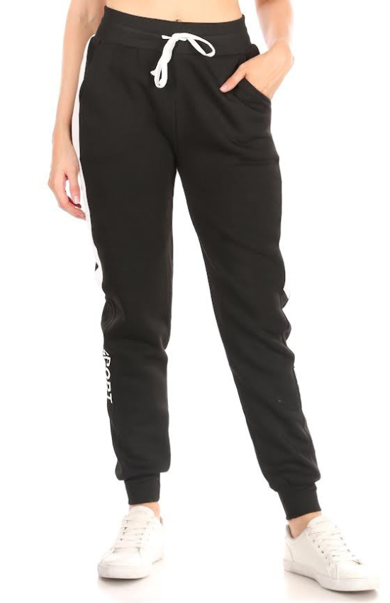 Casual active jogger pants with side stripe