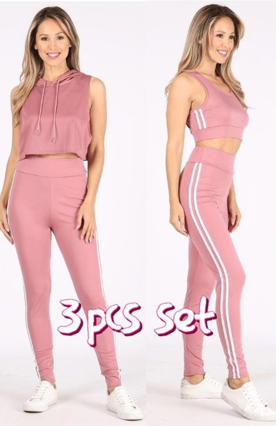 Cassie Sleeveless 3-Pices Active Set