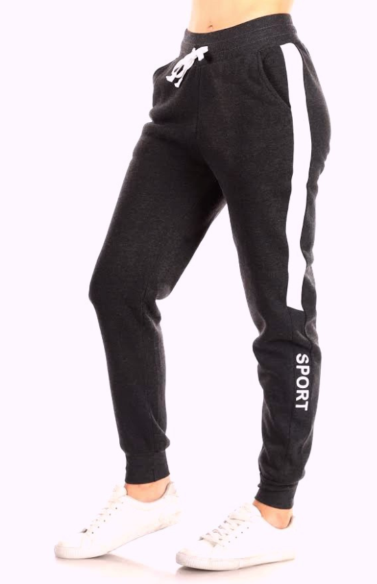 Casual active jogger pants with side stripe