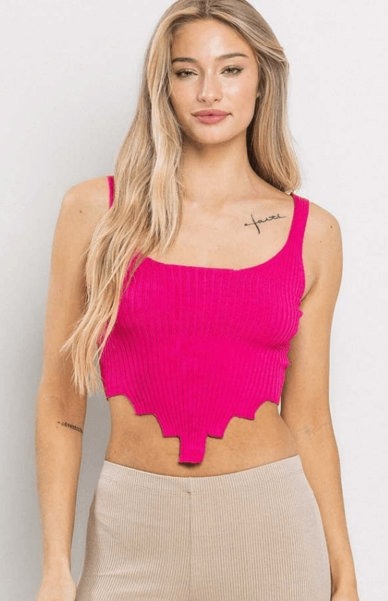 Cassie Collared Crop Top Sleeveless