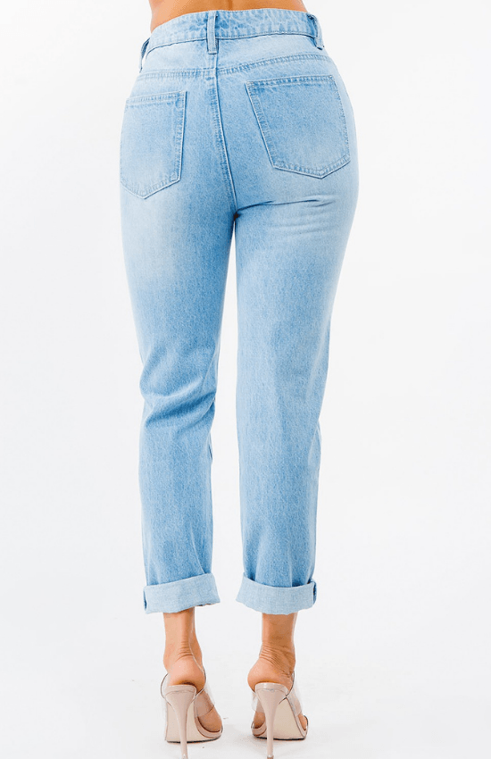 Nelle High Waist Distressed Mon Jeans