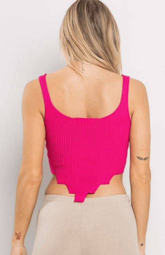 Cassie Collared Crop Top Sleeveless