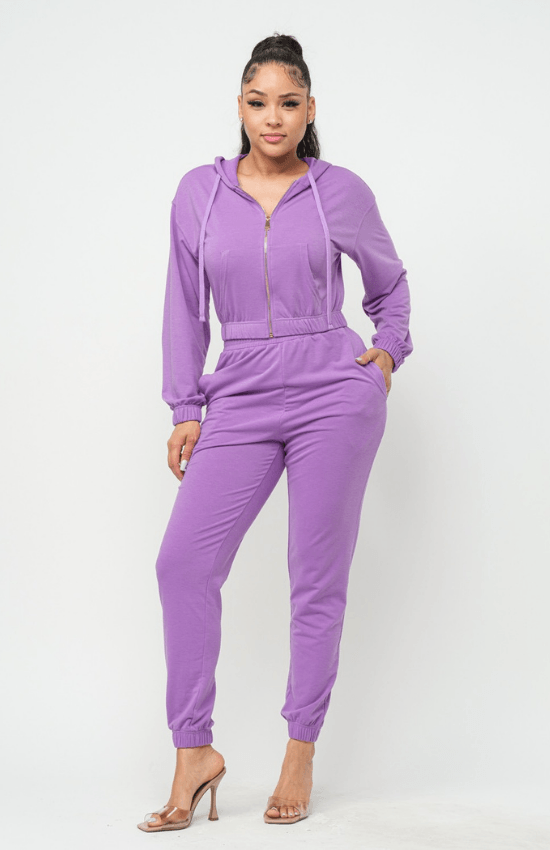 Anna French Long Sleeve Terry Hoodie and Jogger Set