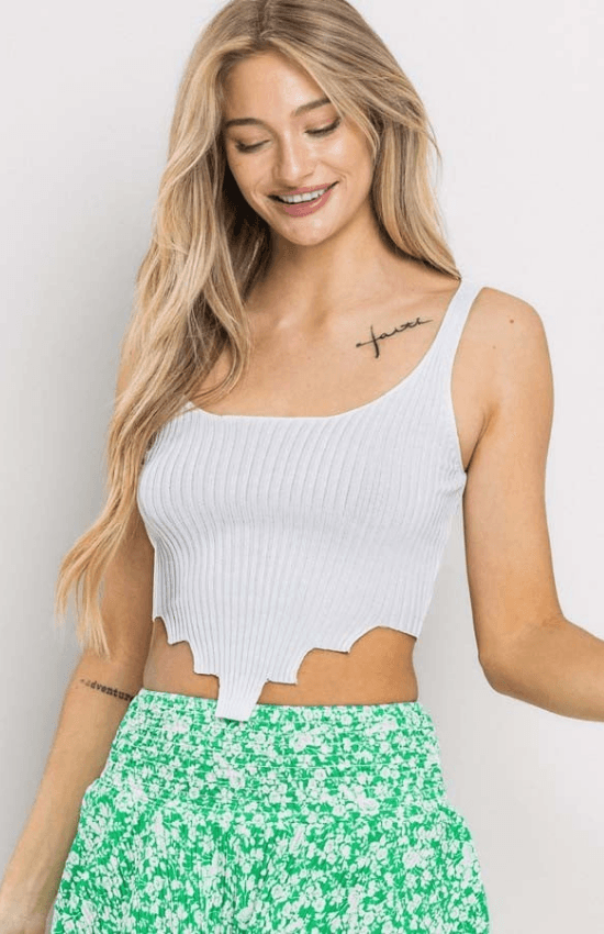 Cassie Collared Crop Top Sleeveless