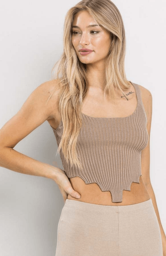 Cassie Collared Crop Top Sleeveless