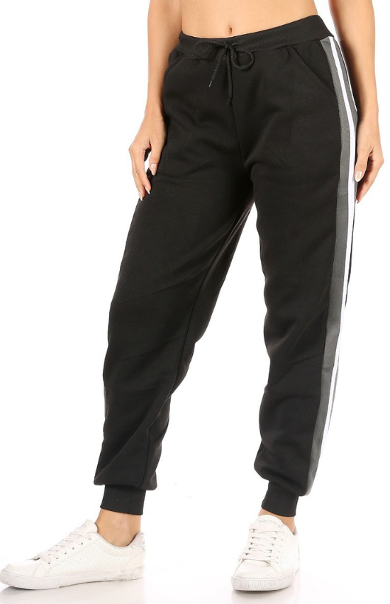 Casual active jogger pants with side stripe