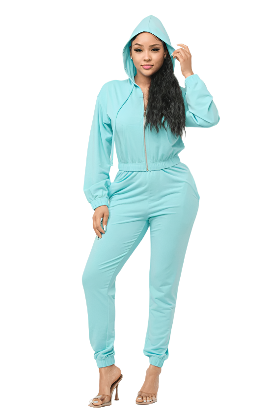 Anna French Long Sleeve Terry Hoodie and Jogger Set