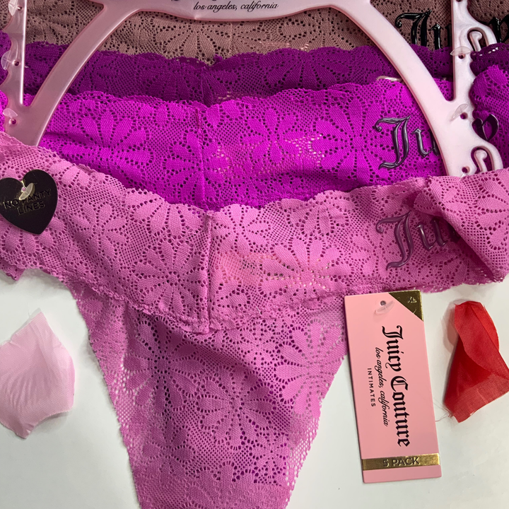 5 Pack Mix Color Juicy Couture Thongs