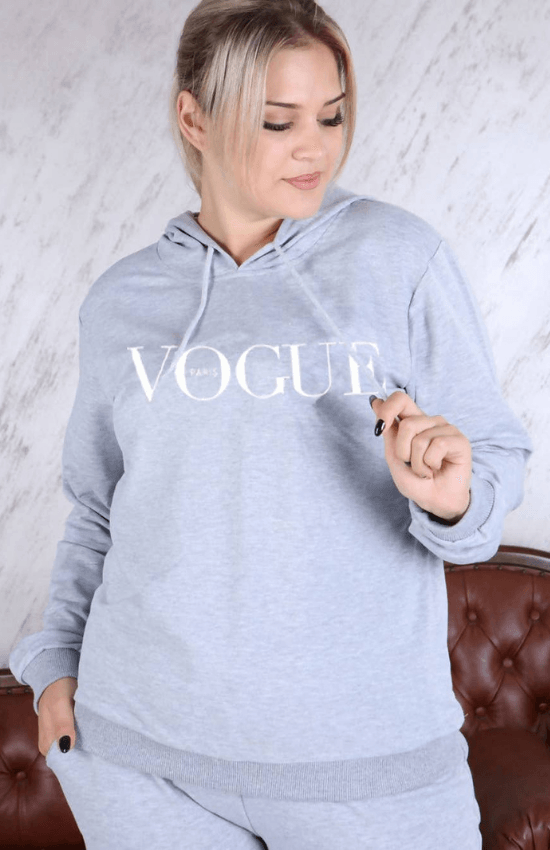 June Plus Size Vogue Hooded Loungewear Long Sleeve and Jogger Set