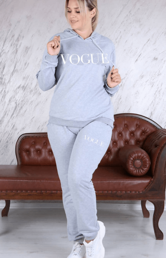 June Plus Size Vogue Hooded Loungewear Long Sleeve and Jogger Set