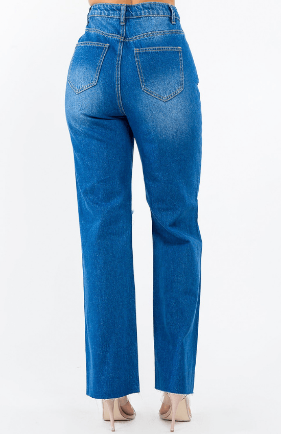 Lydia High Waist Distressed Wide Leg Jeans