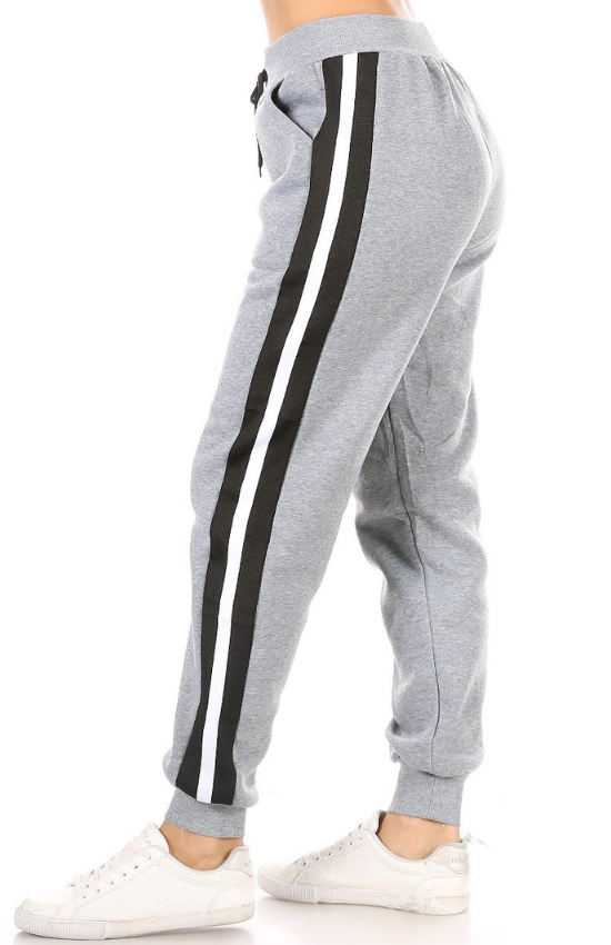 Casual active jogger pants with side stripe