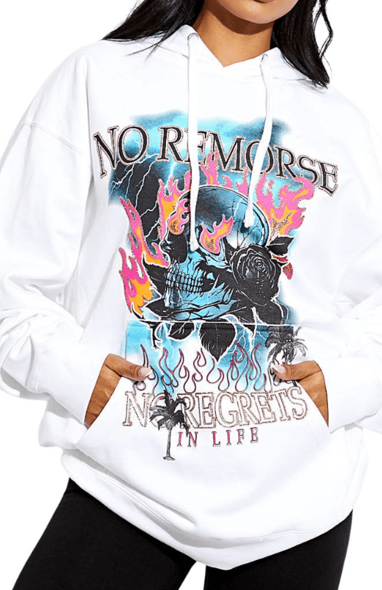 Lissa No Remorse Graphic Print Hoodie for women