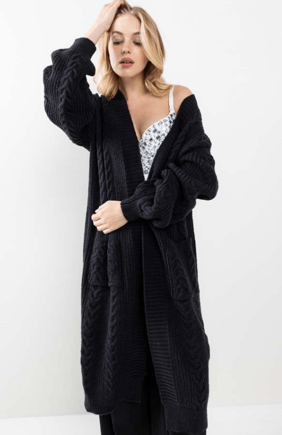 Landa Oversized with Pocket Long Sleeves Cardigan