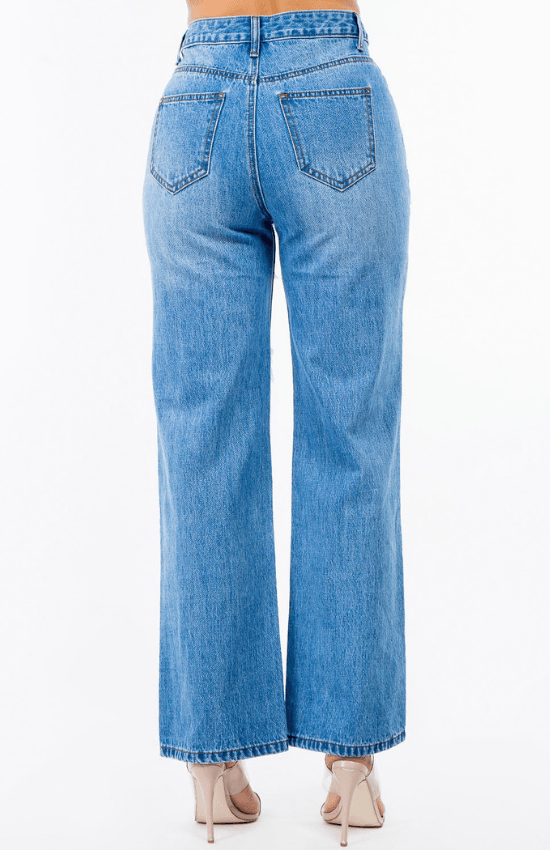 Kailyn High Waist Cut Out Wide Jeans