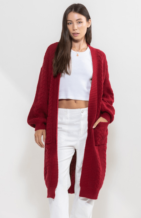 Landa Oversized with Pocket Long Sleeves Cardigan