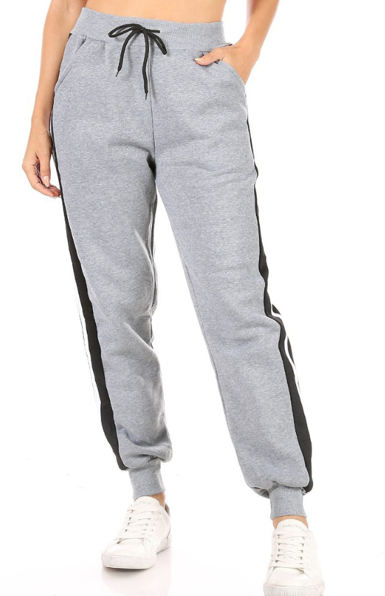 Casual active jogger pants with side stripe