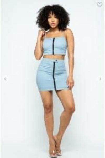 BAE crop top and skirt set. - La Belle Gina Boutique