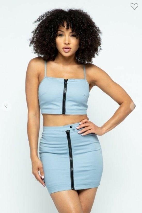 BAE crop top and skirt set. - La Belle Gina Boutique