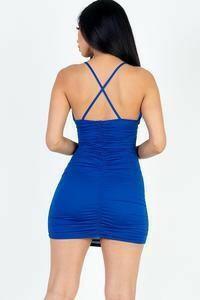 BOO front tie Bodycon mini dress - La Belle Gina Boutique