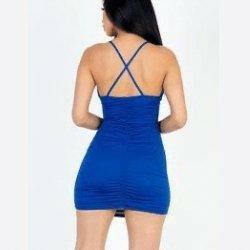 BOO front tie Bodycon mini dress - La Belle Gina Boutique