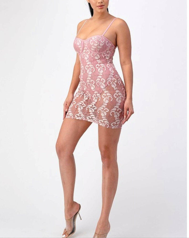 CLAIRE see through lace mini dress. - La Belle Gina Boutique