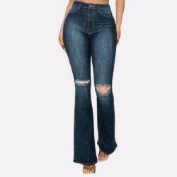 Enit junior flare knee cut denim jeans - La Belle Gina Boutique