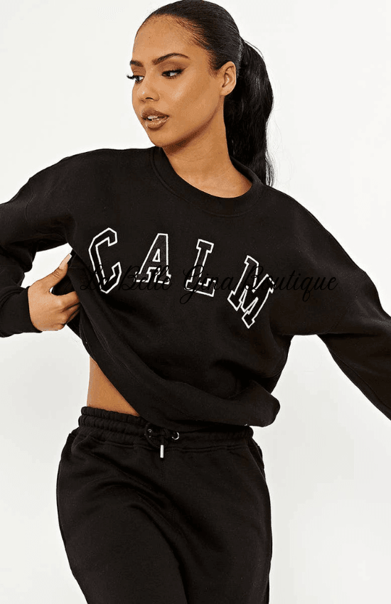 Jaynelle Calm Embroidered Fleece Set - La Belle Gina Boutique