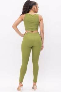 Kale set with no sleeve and matching bottom. - La Belle Gina Boutique