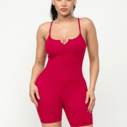 Lenna Ribs Sleeveless Open back Strap Romper - La Belle Gina Boutique