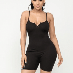 Lenna Ribs Sleeveless Open back Strap Romper - La Belle Gina Boutique