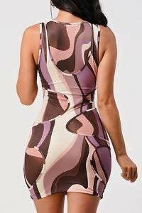 LORA print and mesh mini dress - La Belle Gina Boutique