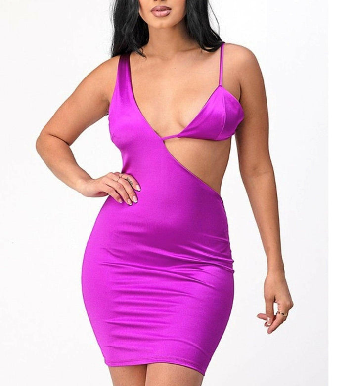 MARIA one shoulder bralette bodycon mini dress - La Belle Gina Boutique